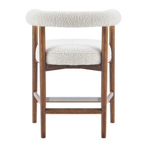 New Pacific Direct Keanu Counter Stool – Chic Boucle Design With Black Legs, Mid-century Modern Style For Your Home Stanton Beige 100% Polyester 1250079-721-npd