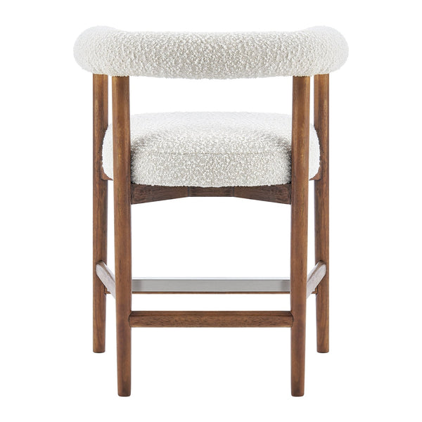 New Pacific Direct Keanu Counter Stool – Chic Boucle Design With Black Legs, Mid-century Modern Style For Your Home Stanton Beige 100% Polyester 1250079-721-npd