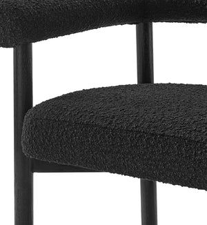 New Pacific Direct Keanu Counter Stool – Chic Boucle Design With Black Legs, Mid-century Modern Style For Your Home Stanton Black 100% Polyester 1250079-722-npd