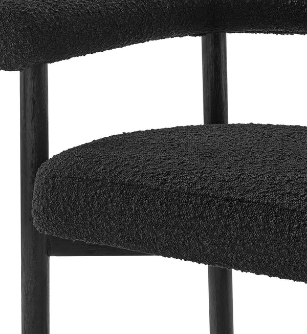 New Pacific Direct Keanu Counter Stool – Chic Boucle Design With Black Legs, Mid-century Modern Style For Your Home Stanton Black 100% Polyester 1250079-722-npd
