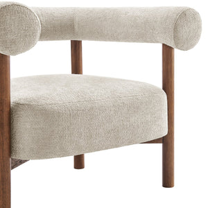 New Pacific Direct Vincent Modern Chenille Accent Armchair With Barrel Back Design And Cozy High-density Foam Cushion Grenada Cream 100% Polyester 1250080-632-npd