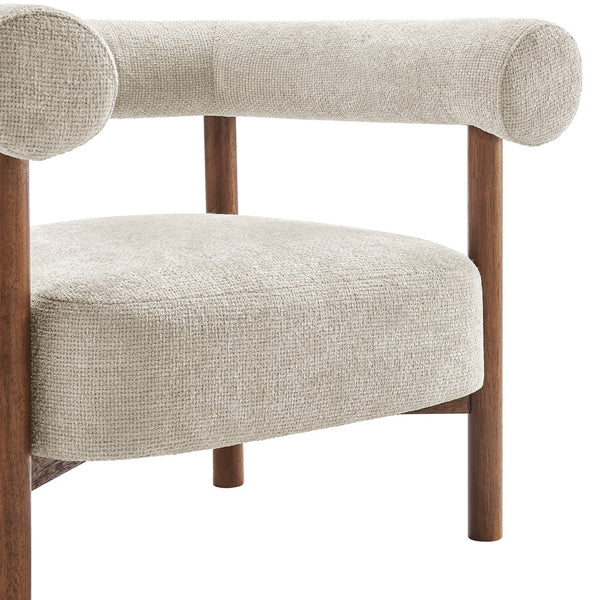 New Pacific Direct Vincent Modern Chenille Accent Armchair With Barrel Back Design And Cozy High-density Foam Cushion Grenada Cream 100% Polyester 1250080-632-npd
