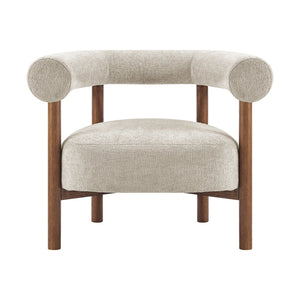 New Pacific Direct Vincent Modern Chenille Accent Armchair With Barrel Back Design And Cozy High-density Foam Cushion Grenada Cream 100% Polyester 1250080-632-npd