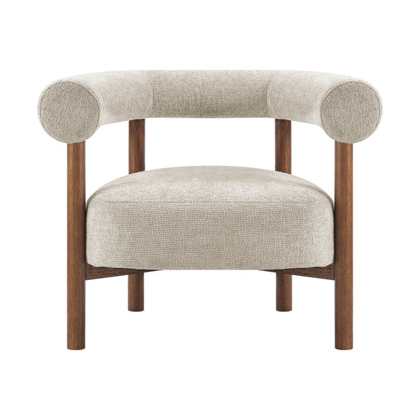 New Pacific Direct Vincent Modern Chenille Accent Armchair With Barrel Back Design And Cozy High-density Foam Cushion Grenada Cream 100% Polyester 1250080-632-npd