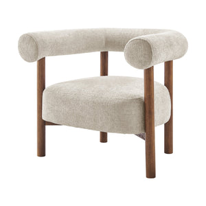 New Pacific Direct Vincent Modern Chenille Accent Armchair With Barrel Back Design And Cozy High-density Foam Cushion Grenada Cream 100% Polyester 1250080-632-npd