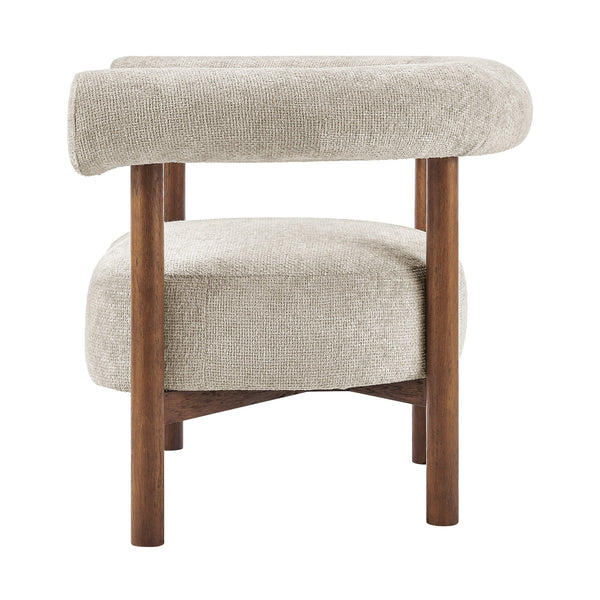 New Pacific Direct Vincent Modern Chenille Accent Armchair With Barrel Back Design And Cozy High-density Foam Cushion Grenada Cream 100% Polyester 1250080-632-npd