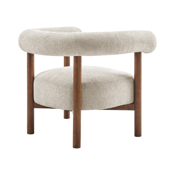 New Pacific Direct Vincent Modern Chenille Accent Armchair With Barrel Back Design And Cozy High-density Foam Cushion Grenada Cream 100% Polyester 1250080-632-npd