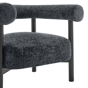 New Pacific Direct Vincent Modern Chenille Accent Armchair With Barrel Back Design And Cozy High-density Foam Cushion Grenada Charcoal 100% Polyester 1250080-635-npd