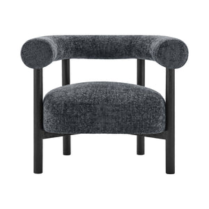 New Pacific Direct Vincent Modern Chenille Accent Armchair With Barrel Back Design And Cozy High-density Foam Cushion Grenada Charcoal 100% Polyester 1250080-635-npd