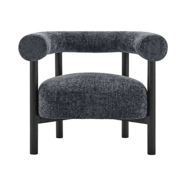 New Pacific Direct Vincent Modern Chenille Accent Armchair With Barrel Back Design And Cozy High-density Foam Cushion Grenada Charcoal 100% Polyester 1250080-635-npd