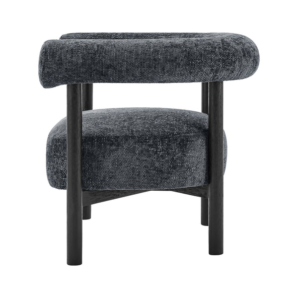 New Pacific Direct Vincent Modern Chenille Accent Armchair With Barrel Back Design And Cozy High-density Foam Cushion Grenada Charcoal 100% Polyester 1250080-635-npd