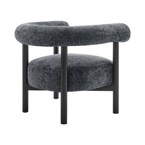 New Pacific Direct Vincent Modern Chenille Accent Armchair With Barrel Back Design And Cozy High-density Foam Cushion Grenada Charcoal 100% Polyester 1250080-635-npd