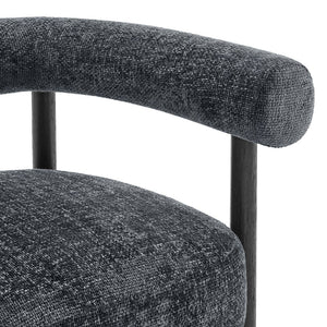New Pacific Direct Vincent Modern Chenille Accent Armchair With Barrel Back Design And Cozy High-density Foam Cushion Grenada Charcoal 100% Polyester 1250080-635-npd
