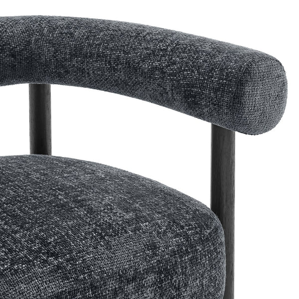 New Pacific Direct Vincent Modern Chenille Accent Armchair With Barrel Back Design And Cozy High-density Foam Cushion Grenada Charcoal 100% Polyester 1250080-635-npd