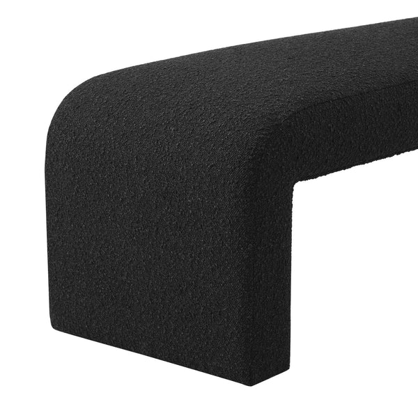 New Pacific Direct Vioreen Stylish Boucle Bench - 63" Wide, Fully Padded, Trendy Design For Bedrooms & Entryways Stanton Black 100% Polyester 1250083-722-npd