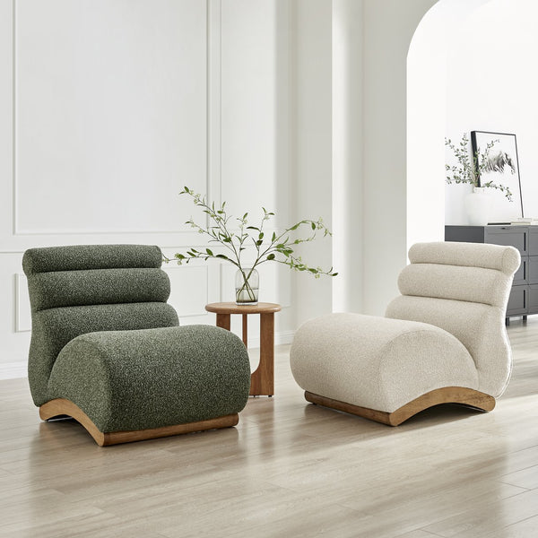 New Pacific Direct Lucius Wiggle Accent Chair In Textured Boucle Fabric For A Cozy Modern Living Room Experience Milford Green 19% Polyester,81% Polypropylene 1250086-730-npd