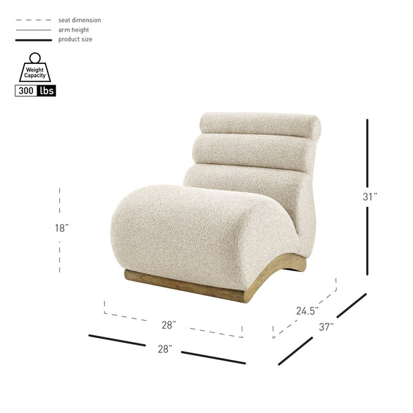 New Pacific Direct Lucius Wiggle Accent Chair In Textured Boucle Fabric For A Cozy Modern Living Room Experience Milford Beige 19% Polyester,81% Polypropylene 1250086-729-npd