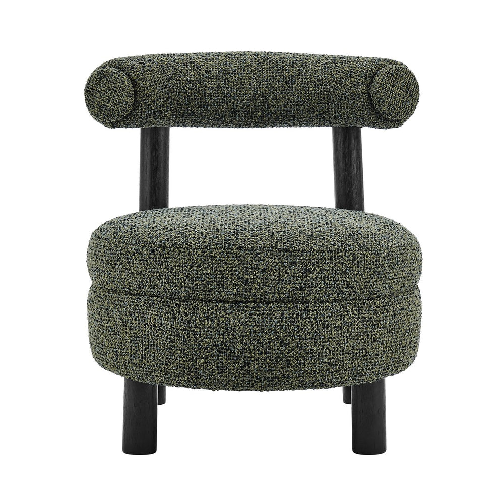New Pacific Direct Esther Boucle Accent Chair - Contemporary Designer Favorite With Unique Rounded Shape And Comfort Speckled Green 100% Polyester 1250087-731-npd