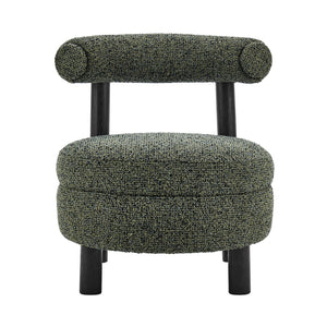 New Pacific Direct Esther Boucle Accent Chair - Contemporary Designer Favorite With Unique Rounded Shape And Comfort Speckled Green 100% Polyester 1250087-731-npd