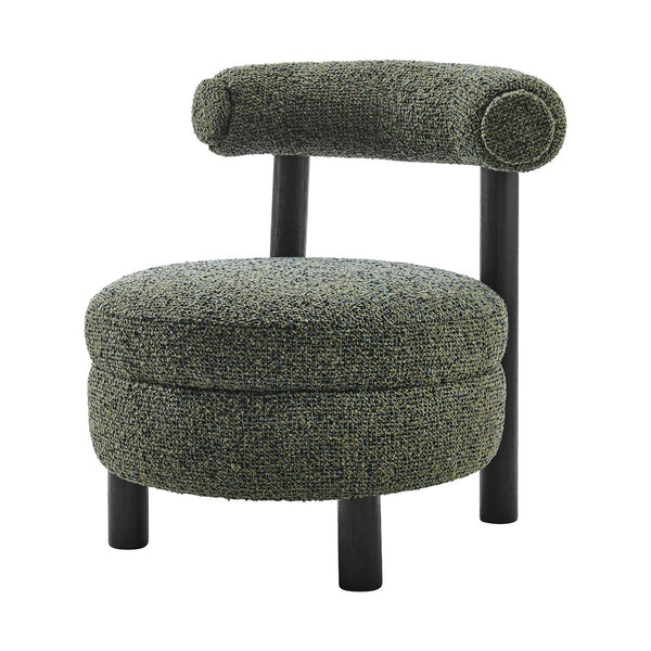 New Pacific Direct Esther Boucle Accent Chair - Contemporary Designer Favorite With Unique Rounded Shape And Comfort Speckled Green 100% Polyester 1250087-731-npd
