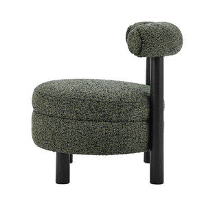New Pacific Direct Esther Boucle Accent Chair - Contemporary Designer Favorite With Unique Rounded Shape And Comfort Speckled Green 100% Polyester 1250087-731-npd