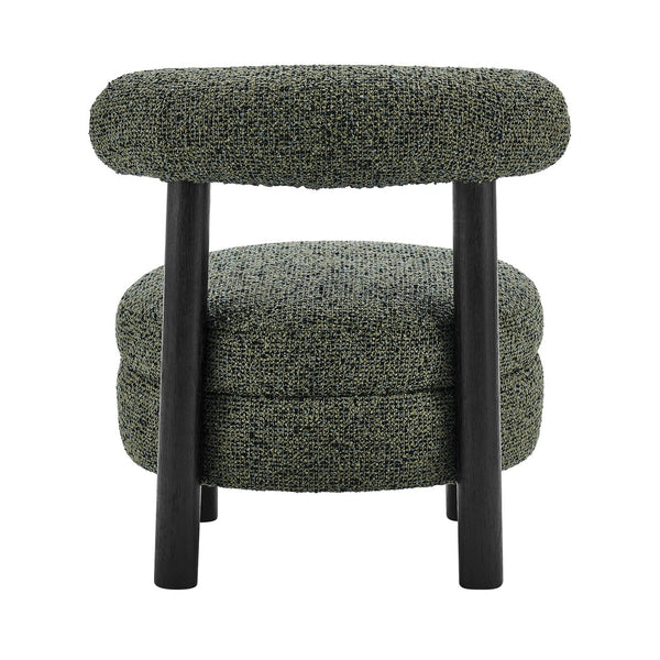 New Pacific Direct Esther Boucle Accent Chair - Contemporary Designer Favorite With Unique Rounded Shape And Comfort Speckled Green 100% Polyester 1250087-731-npd