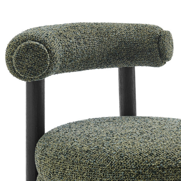 New Pacific Direct Esther Boucle Accent Chair - Contemporary Designer Favorite With Unique Rounded Shape And Comfort Speckled Green 100% Polyester 1250087-731-npd