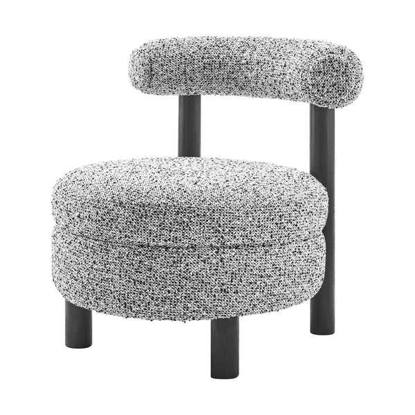 New Pacific Direct Esther Boucle Accent Chair - Contemporary Designer Favorite With Unique Rounded Shape And Comfort Speckled White 100% Polyester 1250087-732-npd