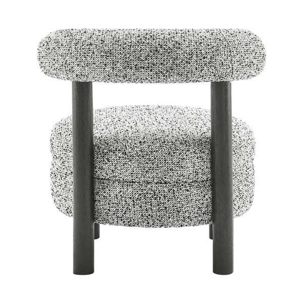 New Pacific Direct Esther Boucle Accent Chair - Contemporary Designer Favorite With Unique Rounded Shape And Comfort Speckled White 100% Polyester 1250087-732-npd