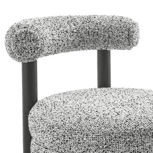 New Pacific Direct Esther Boucle Accent Chair - Contemporary Designer Favorite With Unique Rounded Shape And Comfort Speckled White 100% Polyester 1250087-732-npd