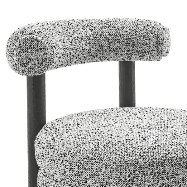 New Pacific Direct Esther Boucle Accent Chair - Contemporary Designer Favorite With Unique Rounded Shape And Comfort Speckled White 100% Polyester 1250087-732-npd
