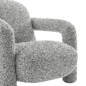 New Pacific Direct Maverick Modern Boucle Accent Arm Chair – Cozy White Seating With Unique Tubular Frame Design Speckled White 100% Polyester 1250088-732-npd
