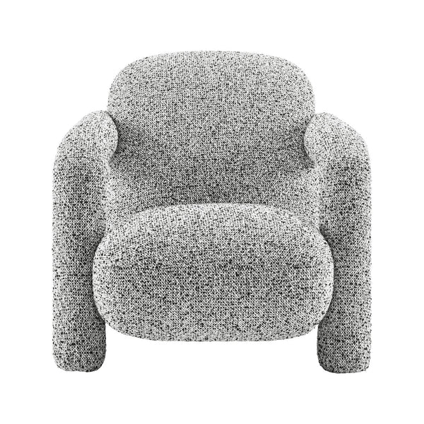 New Pacific Direct Maverick Modern Boucle Accent Arm Chair – Cozy White Seating With Unique Tubular Frame Design Speckled White 100% Polyester 1250088-732-npd