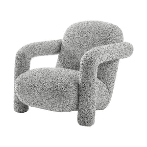 New Pacific Direct Maverick Modern Boucle Accent Arm Chair – Cozy White Seating With Unique Tubular Frame Design Speckled White 100% Polyester 1250088-732-npd