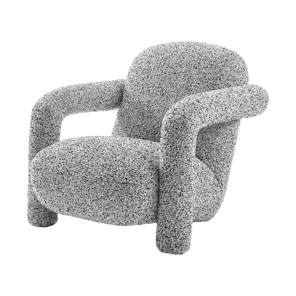 New Pacific Direct Maverick Modern Boucle Accent Arm Chair – Cozy White Seating With Unique Tubular Frame Design Speckled White 100% Polyester 1250088-732-npd