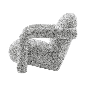 New Pacific Direct Maverick Modern Boucle Accent Arm Chair – Cozy White Seating With Unique Tubular Frame Design Speckled White 100% Polyester 1250088-732-npd