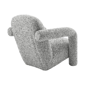 New Pacific Direct Maverick Modern Boucle Accent Arm Chair – Cozy White Seating With Unique Tubular Frame Design Speckled White 100% Polyester 1250088-732-npd