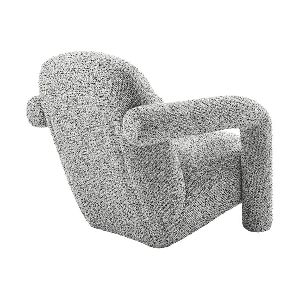 New Pacific Direct Maverick Modern Boucle Accent Arm Chair – Cozy White Seating With Unique Tubular Frame Design Speckled White 100% Polyester 1250088-732-npd