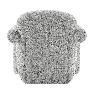 New Pacific Direct Maverick Modern Boucle Accent Arm Chair – Cozy White Seating With Unique Tubular Frame Design Speckled White 100% Polyester 1250088-732-npd