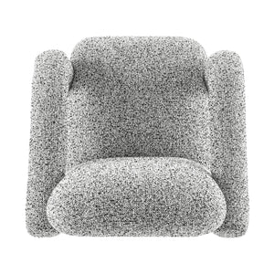 New Pacific Direct Maverick Modern Boucle Accent Arm Chair – Cozy White Seating With Unique Tubular Frame Design Speckled White 100% Polyester 1250088-732-npd