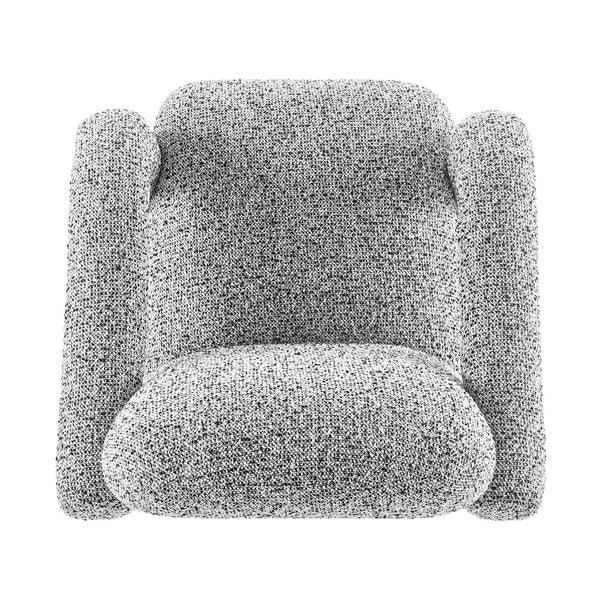 New Pacific Direct Maverick Modern Boucle Accent Arm Chair – Cozy White Seating With Unique Tubular Frame Design Speckled White 100% Polyester 1250088-732-npd