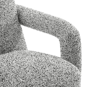 New Pacific Direct Maverick Modern Boucle Accent Arm Chair – Cozy White Seating With Unique Tubular Frame Design Speckled White 100% Polyester 1250088-732-npd