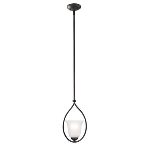 Thomas Lighting Conway Mini Pendant Light Opaque Glass Shade Brushed Metal Frame Kitchen Island Bronze 1251PS/10