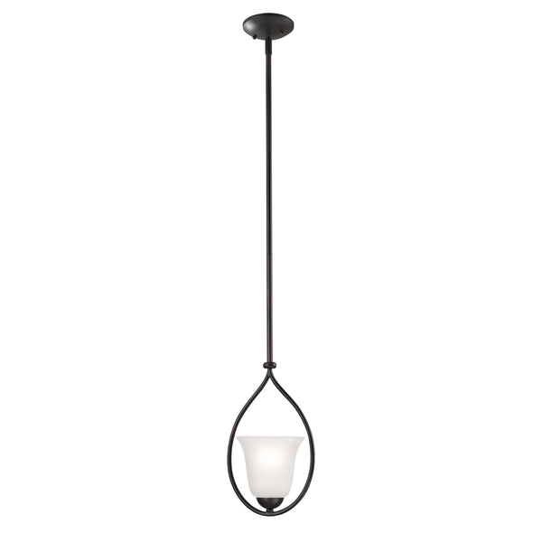Thomas Lighting Conway Mini Pendant Light Opaque Glass Shade Brushed Metal Frame Kitchen Island Bronze 1251PS/10