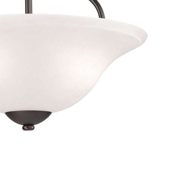 Thomas Lighting Conway Two Light Semi Flush Ceiling Fixture with Opaque Glass for Classic Interiors Bronze 1252CS/10