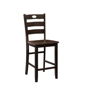 English Elm Transitional Counter Height 3pc Dining Set with USB Charging, Storage Shelves & Padded Seats Espresso 44 L x 41 W x 12 H B2741P381489