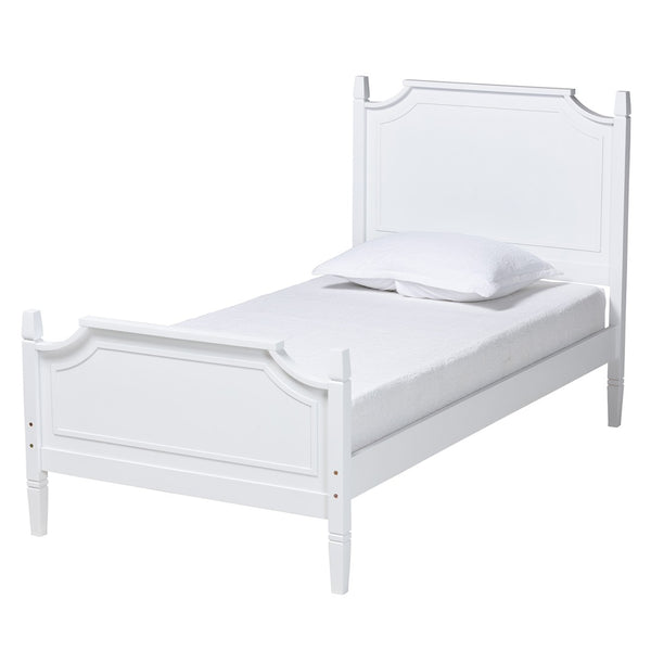 Baxton Studio Baxton Studio Mariana Twin Size Platform Bed - Classic White Wood Design with Storage & Comfort Mariana-White-Twin