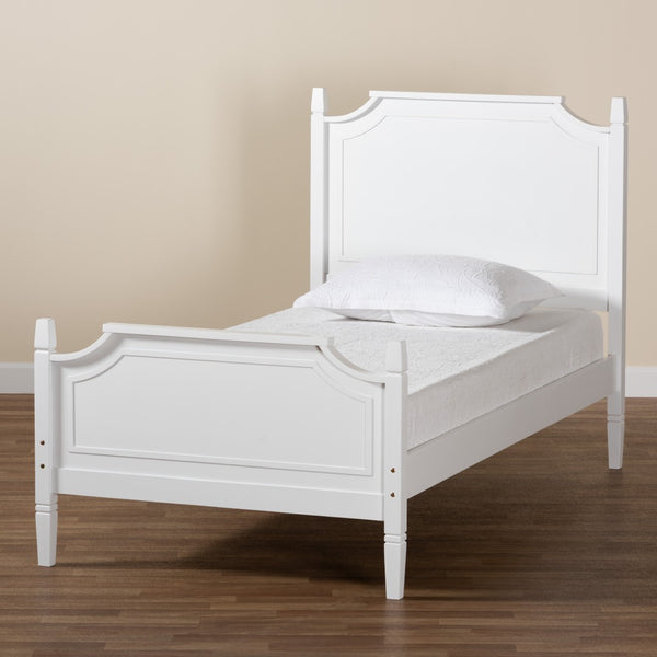 Baxton Studio Baxton Studio Mariana Twin Size Platform Bed - Classic White Wood Design with Storage & Comfort Mariana-White-Twin
