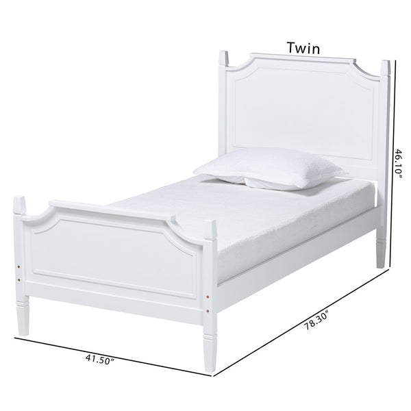 Baxton Studio Baxton Studio Mariana Twin Size Platform Bed - Classic White Wood Design with Storage & Comfort Mariana-White-Twin