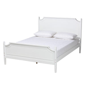 Baxton Studio Baxton Studio Mariana Classic White Wood Platform Bed with Elegant Design and Durable Support System Queen Mariana-White-Queen